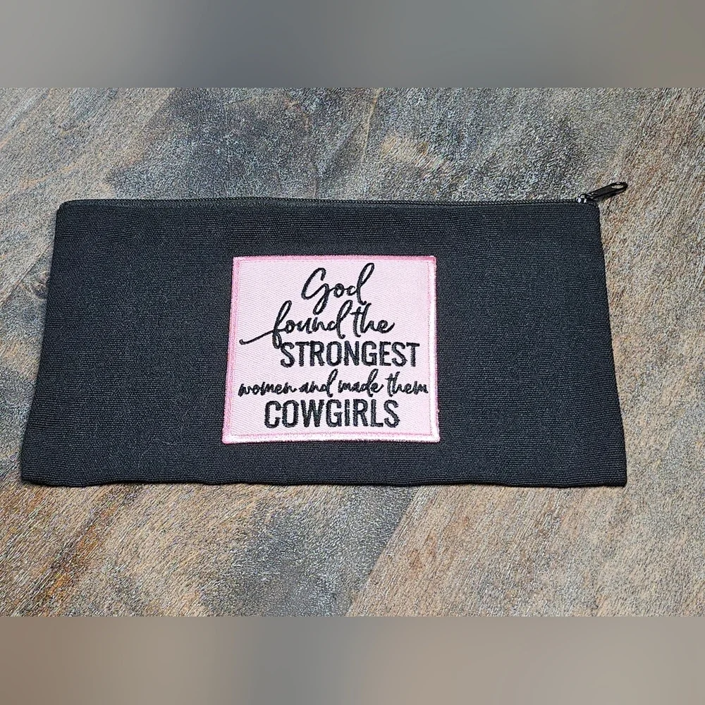 NWT Black Western Pencil / makeup Bag Pounch